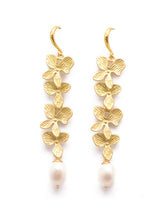 Vintage Botanical Carved Pearl Earrings